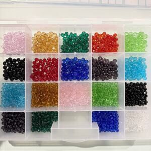 Huge Lot! Over 2,500 Glass Rondelle Beads, 6mm and 8mm, Assorted Colors